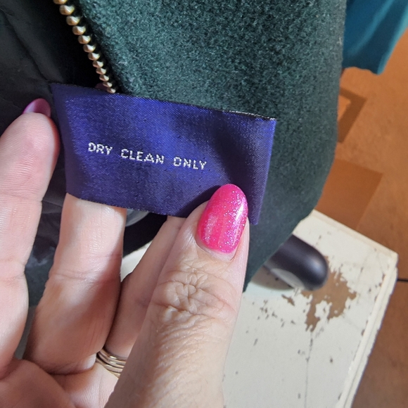 Vintage Womens Herman Kay Hunter Green Barn Coat with Leather Collar Sz Med - Picture 5 of 6